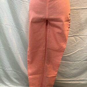 HOMAGE Pink Ankle Cropped Jeans with Bold Color